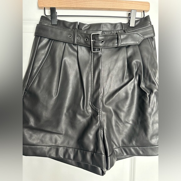 Express Faux Leather Extremely High Rise Shortie - Picture 3 of 3